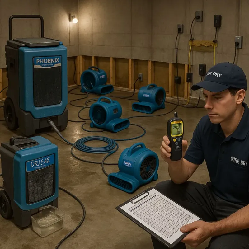 Structural Drying and Dehumidification process in Easley, SC